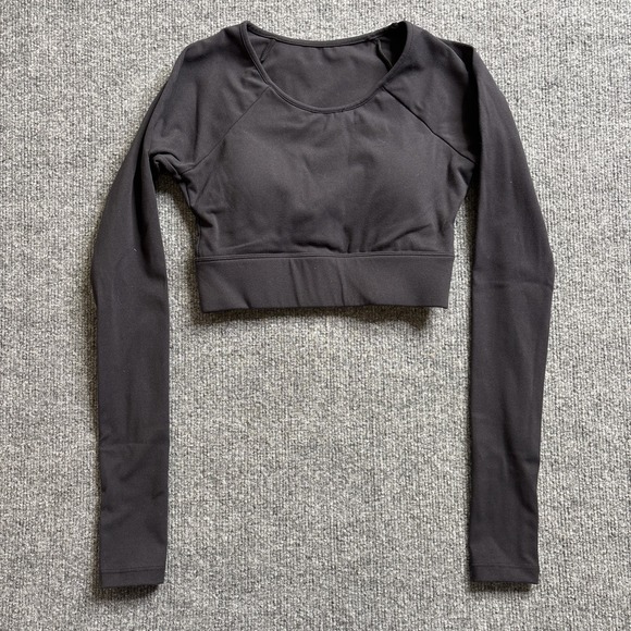 ACTA Wear Tops - ACTA Wear Long Sleeve Crop Top Women's Size XS Thumbholes Black